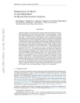 Emergence of Maps in the Memories of Blind Navigation Agents