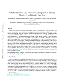 Probabilistic Neural Data Fusion for Learning from an Arbitrary Number
  of Multi-fidelity Data Sets