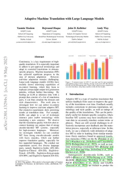 Adaptive Machine Translation with Large Language Models