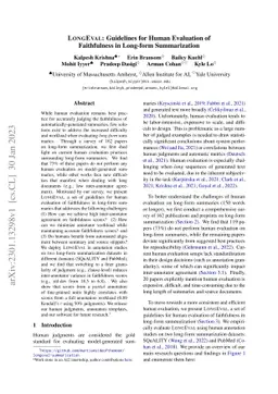 LongEval: Guidelines for Human Evaluation of Faithfulness in Long-form
  Summarization