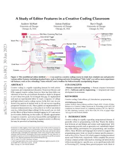 A Study of Editor Features in a Creative Coding Classroom