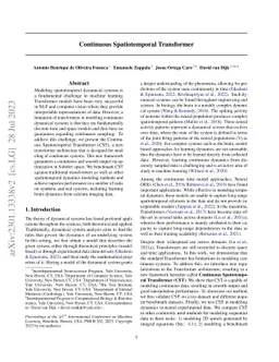 Continuous Spatiotemporal Transformers