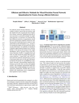 Efficient and Effective Methods for Mixed Precision Neural Network
  Quantization for Faster, Energy-efficient Inference