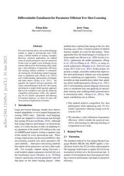 Differentiable Entailment for Parameter Efficient Few Shot Learning