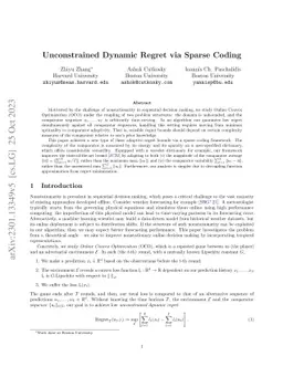 Unconstrained Dynamic Regret via Sparse Coding