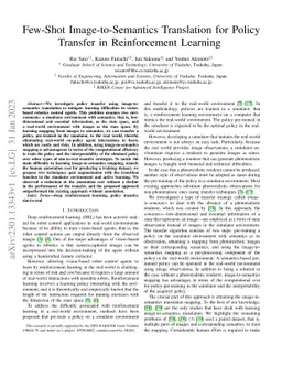Few-Shot Image-to-Semantics Translation for Policy Transfer in
  Reinforcement Learning