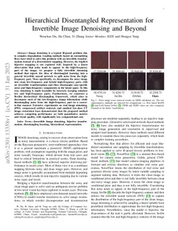 Hierarchical Disentangled Representation for Invertible Image Denoising
  and Beyond