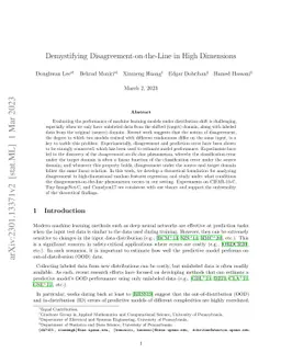 Demystifying Disagreement-on-the-Line in High Dimensions