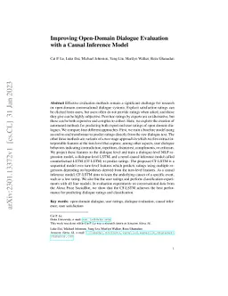 Improving Open-Domain Dialogue Evaluation with a Causal Inference Model