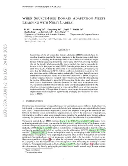 When Source-Free Domain Adaptation Meets Learning with Noisy Labels