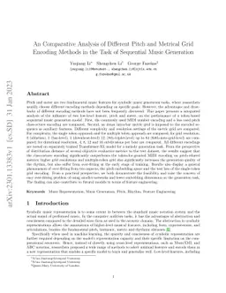 An Comparative Analysis of Different Pitch and Metrical Grid Encoding
  Methods in the Task of Sequential Music Generation