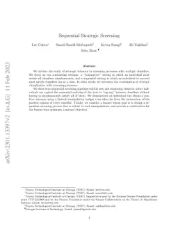 Sequential Strategic Screening