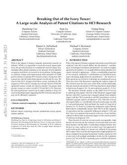 Breaking Out of the Ivory Tower: A Large-scale Analysis of Patent
  Citations to HCI Research
