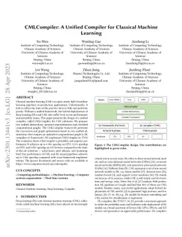 CMLCompiler: A Unified Compiler for Classical Machine Learning
