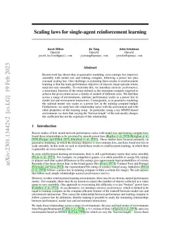 Scaling laws for single-agent reinforcement learning