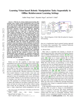 Learning Vision-based Robotic Manipulation Tasks Sequentially in Offline
  Reinforcement Learning Settings