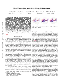 Lidar Upsampling with Sliced Wasserstein Distance