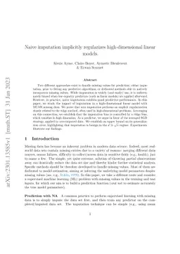 Naive imputation implicitly regularizes high-dimensional linear models
