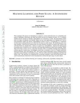 Machine Learning and Port Scans: A Systematic Review