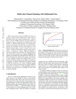 Multi-video Moment Ranking with Multimodal Clue