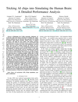 Tricking AI chips into Simulating the Human Brain: A Detailed
  Performance Analysis