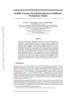 DisDiff: Unsupervised Disentanglement of Diffusion Probabilistic Models