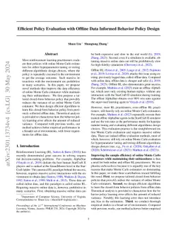 Efficient Policy Evaluation with Offline Data Informed Behavior Policy
  Design
