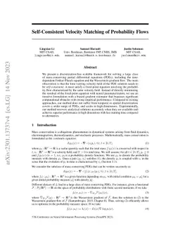 Self-Consistent Velocity Matching of Probability Flows