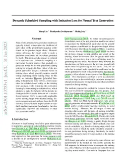 Dynamic Scheduled Sampling with Imitation Loss for Neural Text
  Generation