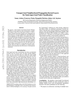 Unsupervised Neighborhood Propagation Kernel Layers for Semi-supervised
  Node Classification
