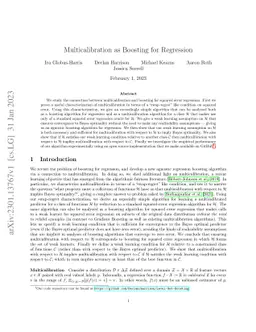Multicalibration as Boosting for Regression