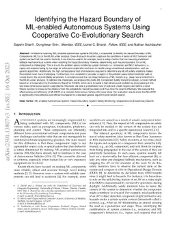 Identifying the Hazard Boundary of ML-enabled Autonomous Systems Using
  Cooperative Co-Evolutionary Search