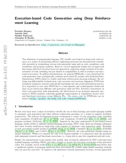Execution-based Code Generation using Deep Reinforcement Learning