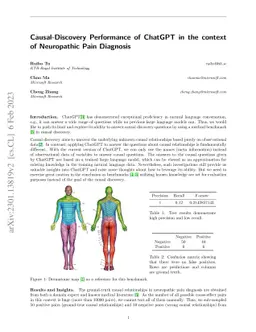 Causal-Discovery Performance of ChatGPT in the context of Neuropathic
  Pain Diagnosis