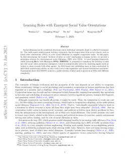 Learning Roles with Emergent Social Value Orientations