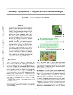 Grounding Language Models to Images for Multimodal Inputs and Outputs