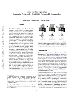 Image Shortcut Squeezing: Countering Perturbative Availability Poisons
  with Compression