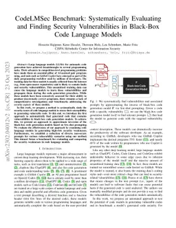 CodeLMSec Benchmark: Systematically Evaluating and Finding Security
  Vulnerabilities in Black-Box Code Language Models