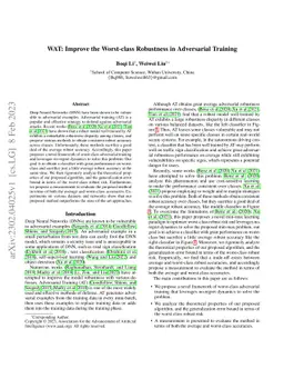 WAT: Improve the Worst-class Robustness in Adversarial Training