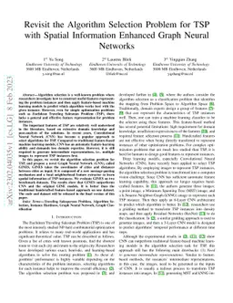 Revisit the Algorithm Selection Problem for TSP with Spatial Information
  Enhanced Graph Neural Networks
