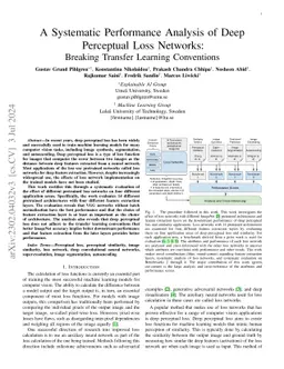 A Systematic Performance Analysis of Deep Perceptual Loss Networks:
  Breaking Transfer Learning Conventions