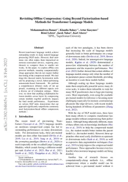 Revisiting Offline Compression: Going Beyond Factorization-based Methods
  for Transformer Language Models