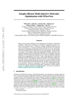 Sample-efficient Multi-objective Molecular Optimization with GFlowNets