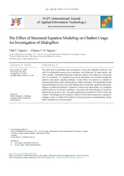 The Effect of Structural Equation Modeling on Chatbot Usage: An
  Investigation of Dialogflow