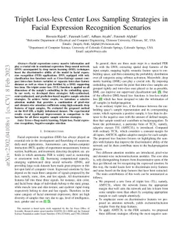 Triplet Loss-less Center Loss Sampling Strategies in Facial Expression
  Recognition Scenarios