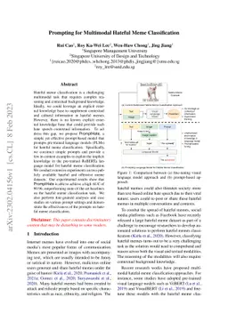 Prompting for Multimodal Hateful Meme Classification