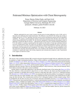 Federated Minimax Optimization with Client Heterogeneity