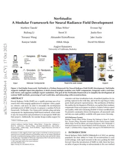 Nerfstudio: A Modular Framework for Neural Radiance Field Development