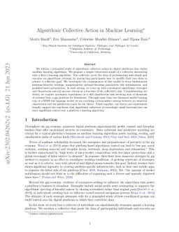 Algorithmic Collective Action in Machine Learning