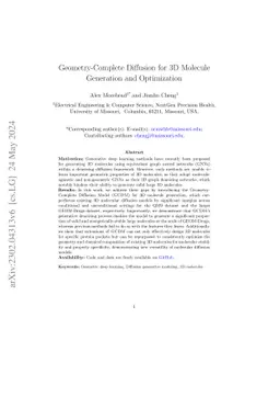 Geometry-Complete Diffusion for 3D Molecule Generation and Optimization